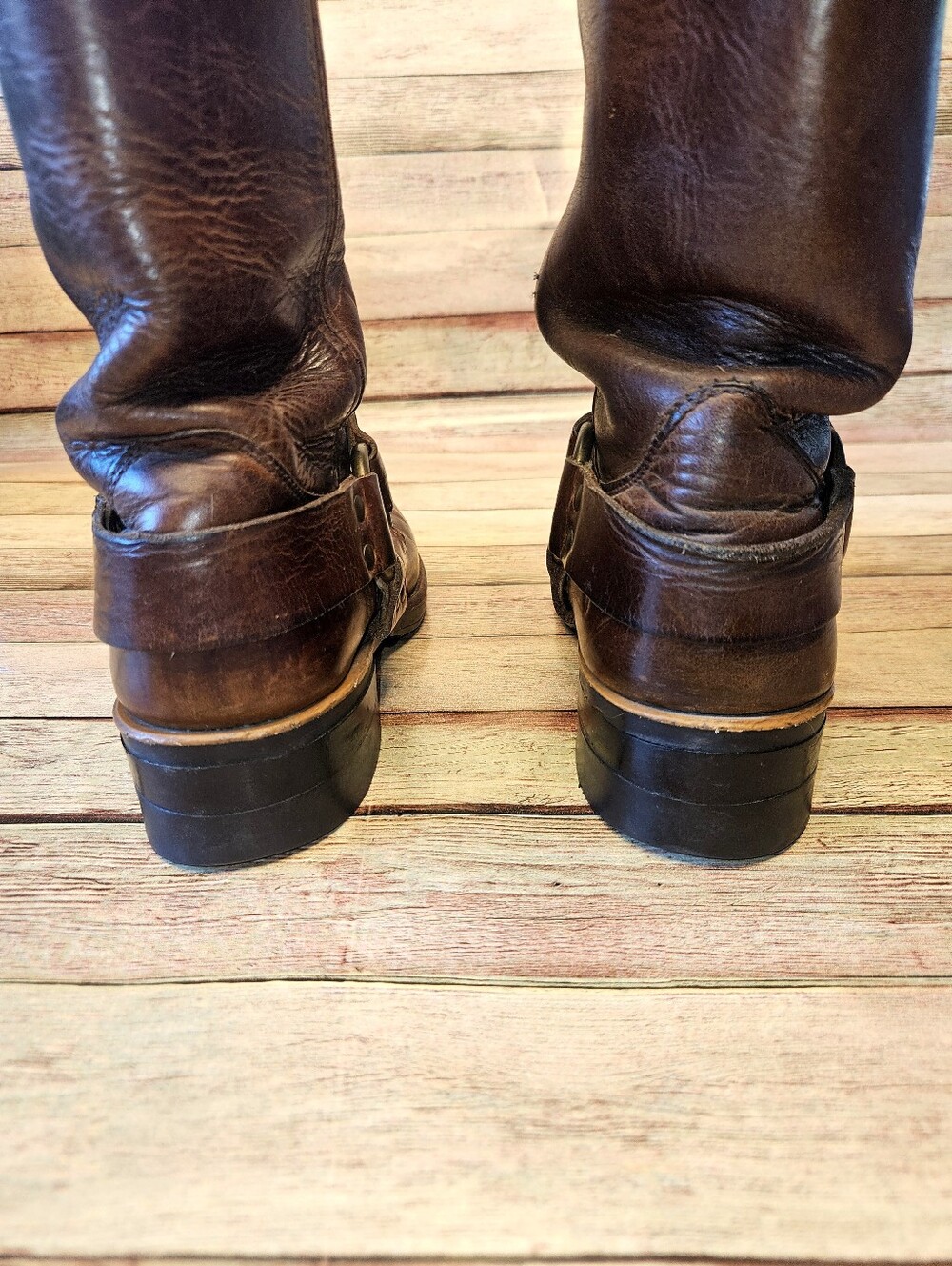 Frye Harness 12R boots rich brown leather - Picture 9 of 15